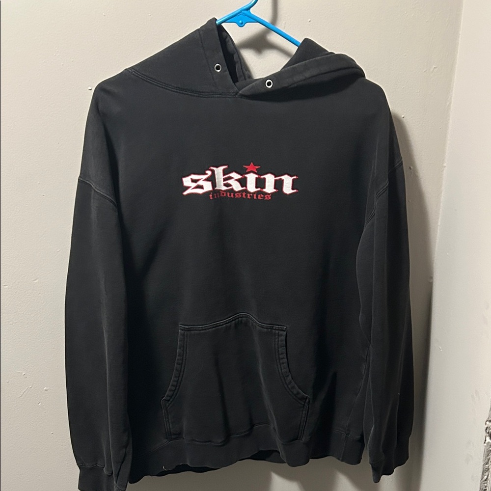 Skin Charcoal Hoodie with Graphic Logo